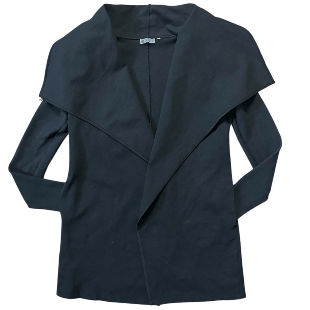 TASC Performance Midtown Wrap Organic Cotton & Bamboo Blend Sweater Black Small - Picture 7 of 12